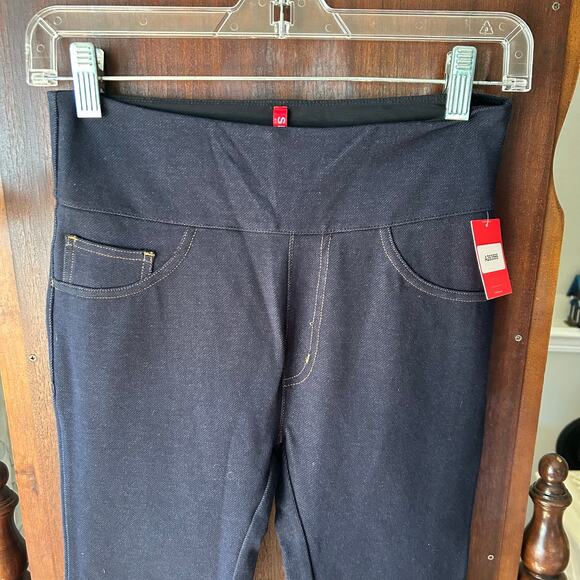 New Spanx Jean-ish Ankle Leggings Size Medium Blue Pull On Stretch Shaping - Picture 7 of 7